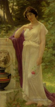 Guillaume Seignac Painting - Young Woman with a Rose Guillaume Seignac